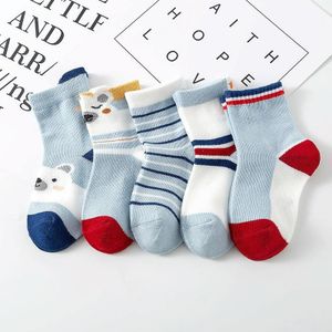 10 paar lente en zomer kinderen sokken gekamd katoenen tube sokken L (oor beer)