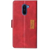 Voor Xiaomi Pocophone F1 Retro Texture Contrast Color Side Buckle Horizontal Flip Leather Case met houder & Card Slots & Wallet (Rood)