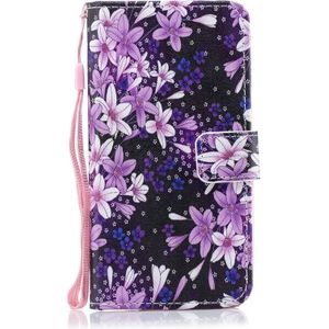 Lily patroon horizontale Flip lederen draagtas voor Galaxy M20  met houder & kaartsleuven & portemonnee