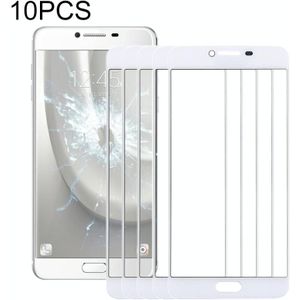 10 PCS front screen buitenste glazen lens voor Samsung Galaxy C5 (wit)