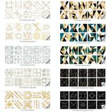 2 Sets Geometrisch patroon trap muur tegel sticker keuken kachel water en oliebestendig stickers  specificatie: L: 20x20cm (HT-020 Geometrisch Zilver)