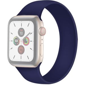 Voor Apple Watch Series 6 & SE & 5 & 4 44mm / 3 & 2 & 1 42mm Solid Color Elastic Siliconen Vervangende Polsbandje  Maat:M 143mm(Sapphire Blue)