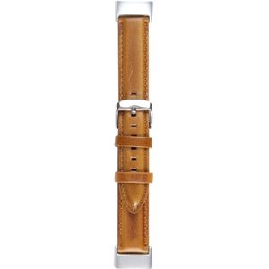 Voor Fitbit Charge 5 18 mm bamboe gezamenlijke textuur lederen horlogeband