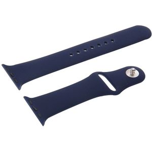 Voor de Apple Watch Sport 38mm High-performance langer siliconen Sport horlogeband met Pin-en-tuck sluiting (donkerblauw)