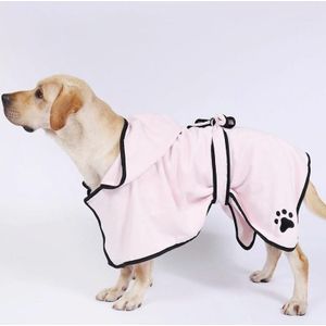 Hond water absorberen handdoek kat badhanddoek badjassen huisdier benodigdheden M (roze)