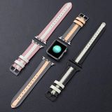 Cowhide Lederen Lichtgevende Riem Horlogeband voor Apple Watch Series 6 & SE & 5 & 4 44MM / 3 & 2 & 1 42mm (Pink)