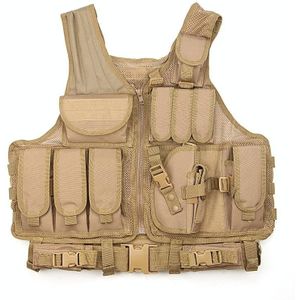 A60 Outdoor Equipment Vest Ademende Mesh Vest Tool Pocket  Maat: Vrije maat (bruin)