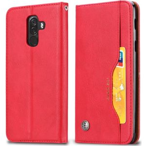 Knead huidtextuur horizontale Flip lederen draagtas voor Xiaomi Pocophone F1  met foto frame & houder & kaartsleuven & portemonnee (rood)