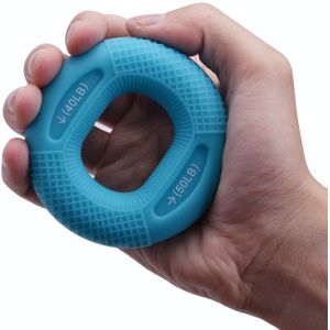 2 STUKS Verstelbare Sterkte Siliconen Grijper Arm Spierkracht Revalidatie Training Fitness Apparatuur  Kleur: 40 / 50LB (Blauw)