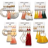 Vrouwen lange Tassel Earrings Stud Earrings instellen Boheemse bloem hart Earring (B11-02-06)