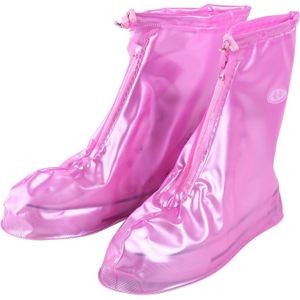 Mode PVC antislip-waterdichte dik-zolen Cover schoenmaat: S (roze)