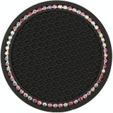 5 stuks auto universele diamant honingraat water coaster auto anti-slip mat (zwart roze diamant)