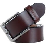 COWATHER XF002 mannen echt leder luxe Business Casual PIN gesp riem  riem lengte: 120cm (XF002 koffie)