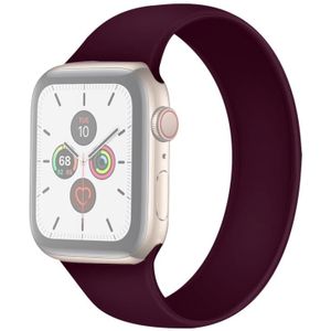 Voor Apple Watch Series 6 & SE & 5 & 4 44mm / 3 & 2 & 1 42mm Solid Color Elastic Siliconen vervangende polsbandje  maat:S 130mm(Paars)