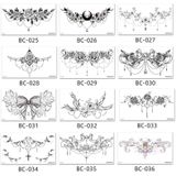 10 stks Waterdichte Tattoo Sticker Clavicle Chest Scar Dekking Sticker (BC-029)