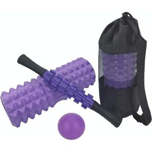 4 stks/set Crescent Hollow Foam Roller Yoga Kolom Set Fitness Spier Ontspanning Massager Set (33cm Paars)