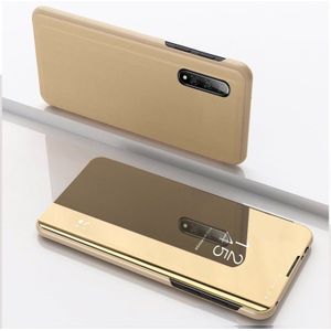 Voor Xiaomi Mi 10 / 10 Pro Vergulde spiegel horizontale flip lederen koffer met houder (goud)