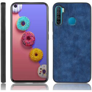 Voor Infinix S5/S5 Lite/X652 schokbestendig naaien koe patroon skin PC + PU + TPU case (blauw)