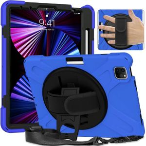 Silicone + PC Beschermhoes Met Houder & Schouderriem Voor Ipad Pro 11 2021/2020 / 2018 (Blauw)