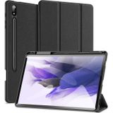 Voor Samsung Galaxy Tab S9+ DUX DUCIS Domo Series Doek Textuur Magnetische Lederen Tablet Case (Zwart)