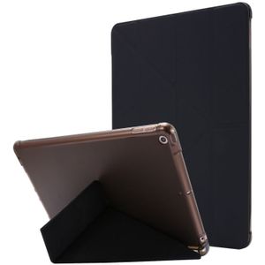 Voor iPad 10.2 Airbag Vervorming Horizontale Flip Lederen Behuizing met houder & penhouder(zwart)