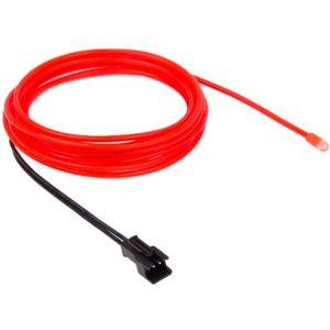 EL koude Roodlicht waterdicht ronde flexibele auto Strip licht met stuurprogramma voor auto decoratie  lengte: 2m(Red)