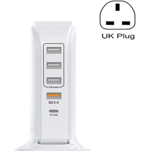 PD-36W PD3.0 + QC3.0 4-poorts USB mobiele telefoon opladen Sailboat Multi Port Charger  Britse stekker