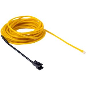 EL koud geel licht waterdicht ronde flexibele auto Strip licht met stuurprogramma voor auto decoratie  lengte: 5m(Yellow)