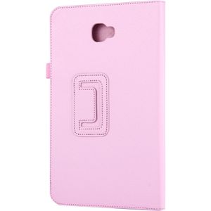 Voor Samsung Galaxy Tab A 10.1 / T580 Litchi structuur magnetische horizontaal flip lederen hoesje met houder(roze)