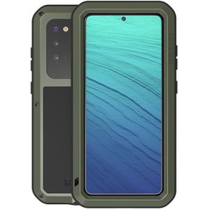 Voor Galaxy S20 LOVE MEI Metal Shockproof Waterproof Dustproof Protective Case (Army Green)