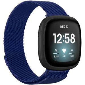 Voor Fitbit Versa 3 Milanese horlogeband  maat: L 230 mm