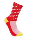 Fietsen sokken mannen vrouwen racefiets sokken outdoor Racing ademend basketbal voetbal sokken (rood)