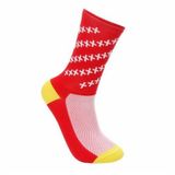 Fietsen sokken mannen vrouwen racefiets sokken outdoor Racing ademend basketbal voetbal sokken (rood)