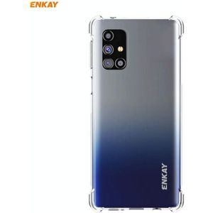 Voor Samsung Galaxy M31s Hat-Prince ENKAY Clear TPU Shockproof Case Soft Anti-slip Cover