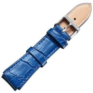 CAGARNY eenvoudige Fashion horloges Band zilveren gesp-lederen horlogebandje  breedte: 18mm(Blue)