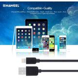2 PCS HAWEEL 1m hoge snelheid 8-pin USB Sync en opladen kabelkit  voor iPhone X / iPhone 8 & 8 Plus / iPhone 7 & 7 Plus / iPhone 6 & 6s & 6 & 6s Plus / iPad(Black)