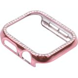 Metal Diamond Protective Watch Case For Apple Watch Series 7 & 6 & SE & 5 & 4 44mm (Pink)