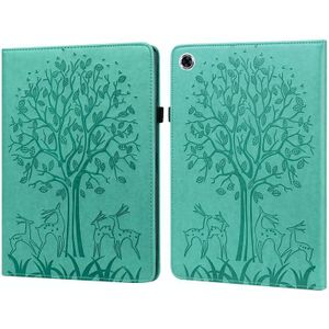 Voor Lenovo Tab M10 HD GN 2 Tree & Deer patroon geperst afdrukken Horizontale flip PU lederen tas met houder & kaartslots