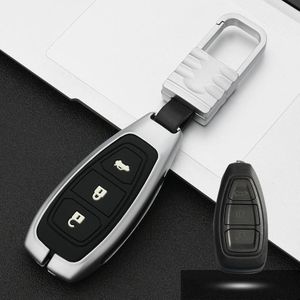 Auto Luminous All-inclusive Zink Alloy Key Beschermhoes Key Shell voor Ford A Style Smart 3-knop (Zilver)