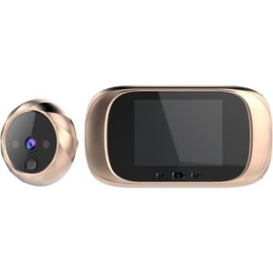 DD1 Smart Electronic Cat Eye met 2 8 inch LCD-scherm  ondersteuning infrarood nachtzicht/deurbel/camera (goud)