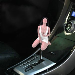 Universele Sexy schoonheid vorm ABS handmatige of automatische versnelling Shift knop met drie Rubber Covers pasvorm voor alle Car(White)