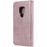 Voor Huawei mate 20 effen kleur horizontale Flip beschermende case met houder & kaartsleuven & portemonnee & foto frame & Lanyard (Rose goud)