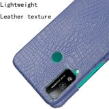 Voor Huawei Honor Play 4T Schokbestendige Krokodiltextuur PC + PU Case(Blauw)