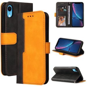Business Stitching-Color Horizontal Flip PU lederen tas met houder & kaart slots & fotolijst voor iPhone XS / X (Oranje)