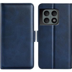 Voor OnePlus 10 PRO 5G Dual-Side Magnetic Buckle Horizontale Flip Leren Case met Houder & Card Slots & Portemonnee (Donkerblauw)