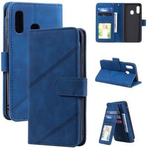 Voor Samsung Galaxy A20e Skin Feel Business Horizontale Flip PU Lederen Case met Houder & Multi-Card Slots & Portemonnee & Lanyard & Photo Frame