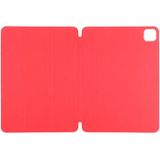 Voor iPad Pro 12 9 inch (2020) horizontale flip ultra-dunne dubbelzijdige clip niet-gesp magnetische PU lederen behuizing met drie-vouwen houder & slaap / wake-up functie(Rood)