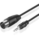 3.5mm Stereo Jack naar Din 5-Pin MIDI Plug Audio adapterkabel  kabel lengte: 1.5m