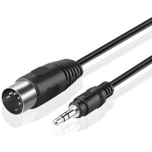 3.5mm Stereo Jack naar Din 5-Pin MIDI Plug Audio adapterkabel  kabel lengte: 1.5m