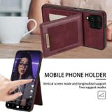 Voor Samsung Galaxy A12 5G N.Bekus Verticale Flip Card Slot RFID Telefoon Case (Wijnrood)